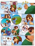 animal_crossing anthro basket bodi_(rock_dog) bovid brown_body brown_fur brown_hair canid canine canis caprine clock clothing comic container directional_arrow domestic_dog door eclipticafusion egg emanata eyebrows fried_egg fur gesture green_clothing grey_body grey_fur group hair k.k._slider khampa_(rock_dog) looking_away male mammal mastiff molosser nintendo no_symbol pawpads picnic picnic_basket picnic_blanket pictographics resting return_arrow riff_(rock_dog) rock_dog sheep skozz_(rock_dog) symbol thick_eyebrows watermark waving waving_hand white_body white_fur wolf