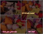 3d_(artwork) accessory after_sex animal_genitalia animal_penis anthro anthrofied apple_bloom_(mlp) big_breasts breasts comic crossgender cutie_mark_crusaders_(mlp) dialogue digital_media_(artwork) equid equine equine_genitalia equine_penis friendship_is_magic ftg_crossgender fti_crossgender genitals group gynomorph gynomorph/gynomorph hasbro hi_res horn intersex intersex/intersex jewelry mammal my_little_pony mythological_creature mythological_equine mythology nipples nude pegasus penis scootaloo_(mlp) sweetie_belle_(mlp) tomixp trio unicorn wings