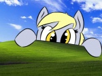 4:3 bliss_(image) derpy_hooves_(mlp) desktop equid equine female feral friendship_is_magic hasbro horse looking_at_another looking_at_viewer mammal microsoft microsoft_windows my_little_pony peeping photo_background photography_(artwork) pony solo unknown_artist wallpaper windows_xp