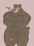 absurd_res anthro balls bear belly ben_bigger big_balls big_penis genitals hi_res humanoid_genitalia humanoid_penis male mammal mihoyo muscular muscular_male nervous penis solo visckii zenless_zone_zero