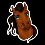 1:1 2021 alpha_channel amber18db ambiguous_gender blue_eyes brown_body brown_hair brown_mane digital_media_(artwork) dolero equid equine eyebrows feral hair headshot_portrait horse looking_at_viewer low_res mammal mane portrait simple_background solo