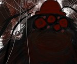 8_eyes ambiguous_gender anthro arachnid arthropod arthropod_webbing black_body black_fur blood blood_splatter bodily_fluids clothing fur hat headgear headwear hi_res mr._spider multi_eye red_eyes solo spider the_magnus_archives twistyblitzy