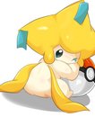 absurd_res ambiguous_gender generation_3_pokemon hi_res humanoid jirachi legendary_pokemon looking_at_viewer nintendo one_eye_closed pokemon pokemon_(species) simple_background solo type wink