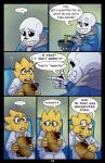 absolutedream alphys animated_skeleton bone comic comic_sans dialogue digital_media_(artwork) duo ellipsis english_text eyewear folder food glasses hi_res humor laugh lizard noodles pun reptile sans_(undertale) scalie skeleton soot speech_bubble text undead undertale undertale_(series)