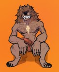 Rating: e
ID: 5594440
Date: 2025-05-24 04:37:52 -0400
Status: active
Score: 8
anthro bared_teeth black_claws black_nose bodily_fluids brown_body brown_fur bubble canid canine claws drooling erection front_view fur genitals male mammal muscular muscular_anthro muscular_male ninetht nipples nude orange_background penis red_eyes red_penis saliva simple_background sitting snot snot_bubble solo vein veiny_penis post #5594440