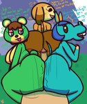 animal_crossing anthro bear bedroom_eyes bertha_(animal_crossing) big_breasts big_butt breasts butt canid canine canis charlise_(animal_crossing) common_hippopotamus domestic_dog female first_person_view grinding group half-closed_eyes heart_eyes heart_symbol hi_res hippopotamid hot_dogging huge_butt human klutzatdusk maddie_(animal_crossing) male male/female mammal narrowed_eyes nintendo offscreen_character offscreen_male penis_awe seductive sex size_difference triple_hot_dogging