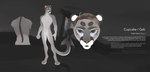 2019 absurd_res anthro blue_eyes brown_hair cougar featureless_crotch felid feline front_view fur grey_body grey_fur hair headshot_portrait hi_res looking_at_viewer male mammal mouth_closed nude portrait rear_view short_hair solo standing unknowhiter