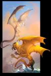 2018 alpha_channel ambiguous_gender claws day detailed_background digital_media_(artwork) dragon european_mythology feral group grypwolf hi_res mammal membrane_(anatomy) membranous_wings mustelid mythological_creature mythological_scalie mythology otter outside scalie sky souls-between tail trio western_dragon wings wyvern