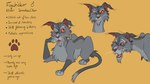 16:9 barkfur_(artist) domestic_cat elder english_text fan_character felid feline felis feral hi_res lying male mammal model_sheet simple_background solo text warriors_(book_series) widescreen yellow_background