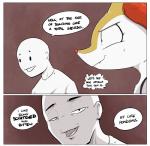 2018 anthro braixen clothed clothing comic dialogue duo english_text female fur generation_6_pokemon human lol_comments male mammal nintendo open_mouth pokemon pokemon_(species) sharp_teeth shoutingisfun speech_bubble teeth text