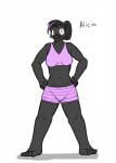 absurd_res alicia_(texnatsu) anthro avian bird boxer_briefs bra character_name clothed clothing corvid corvus_(genus) crow female fully_clothed fuze hi_res midriff oscine passerine purple_clothing purple_underwear solo sports_bra texnatsu text underwear yellow_eyes