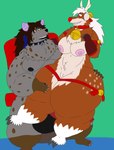 alythewolfcat anthro balls big_balls big_penis chair christmas collar deer draco_sandy duo erection female furniture genitals hi_res holidays huge_balls huge_hips huge_penis hyena male mammal new_world_deer nipples nude on_lap overweight overweight_male penis reindeer rudolph_the_red-nosed_reindeer sitting_on_lap spotted_hyena wide_hips