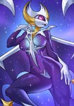 absurd_res alanscampos anthro anthrofied breasts featureless_breasts female generation_7_pokemon hi_res legendary_pokemon looking_at_viewer lunala nintendo pokemon pokemon_(species) pokemorph solo