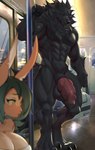 Rating: e
ID: 5624666
Date: 2025-06-06 15:11:34 -0400
Status: active
Score: 59
2025 anthro black_body black_fur blush charmerpie conditional_dnp detailed_background duo female flaccid flaccid_bigger fur genitals group hi_res male nude penis pubes public public_exposure public_nudity public_transportation scar signature size_difference tail post #5624666