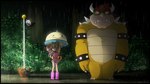 anthro blonde_hair bowser clothing female footwear ghibli group hair hi_res horn human koopa male mammal mario_bros my_neighbor_totoro nintendo parody plant princess_peach raining red_hair scalie supercaterina toad_(mario) totoro_bus_stop tree trio umbrella