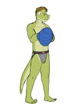 2017 alligator alligatorid anthro clothed clothing crocodilian fuze gabriel_(fuze) hi_res holding_clothing holding_object holding_shirt holding_topwear jockstrap jockstrap_only male navel reptile scalie shirt simple_background solo topless topwear underwear underwear_only undressing white_background