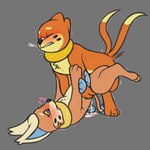 1:1 anthro bodily_fluids buizel cannoli_(rotomeclairv) cum cum_inside cum_on_ground delcatty duo ejaculation female from_front_position generation_3_pokemon generation_4_pokemon genital_fluids hi_res hybrid hybrid_pokemon kai_(mr.smile) lying male male/female missionary_position mr.smile nintendo on_back pokemon pokemon_(species) sex