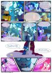 2015 absurd_res applejack_(mlp) beard blue_body blue_feathers blue_fur cape chilllum clothing color_coded color_coded_text comic dialogue digital_media_(artwork) earth_pony english_text equid equine facial_hair feathered_wings feathers female feral fluttershy_(mlp) friendship_is_magic fur group hair hasbro hat headgear headwear hi_res horn horn_magic horse inward_tail_speech_bubble light262 location_in_dialogue magic male mammal multicolored_hair my_little_pony mythological_creature mythological_equine mythology name_drop name_in_dialogue pegasus pinkie_pie_(mlp) pointy_speech_bubble pony rainbow_dash_(mlp) rainbow_hair rarity_(mlp) reaction_shot shaded speech_bubble starswirl_the_bearded_(mlp) stuttering text twilight_sparkle_(mlp) unicorn url winged_unicorn wings wizard_hat