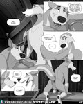 4:5 anus butt canid canine canis comic dialogue english_text fellatio genitals hi_res male male/male mammal misterstallion oral penile penis presenting sex text url wolf