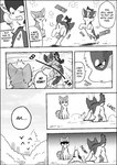 ayaka canid canine canis comic dialogue domestic_dog english_text feral husky kyappy mammal monochrome nordic_sled_dog shiba_inu shibeta spitz text