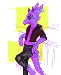 2021 absurd_res anthro clothing doran_(prettyparty) dragon ear_piercing earth_dragon facial_piercing hi_res leather leather_clothing male mastectomy_scar multiple_piercings mythological_creature mythological_scalie mythology nose_piercing piercing prettyparty scalie scar solo trans_(lore) trans_man_(lore)