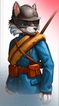 adrian_helmet anthro armor canid canine canis clothing domestic_dog fox france french headgear helmet hi_res historical history male mammal military_uniform solo thepimpartist uniform world_war_1