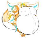 absurd_res antennae_(anatomy) anthro arthropod arthropod_abdomen big_breasts big_butt blonde_hair blue_highlights breasts butt female fluffy_breasts fur hair hi_res highlights_(coloring) huge_breasts hyper hyper_breasts hyper_nipples hyper_pregnancy insect insect_wings lepidopteran lepidopteran_wings long_hair moth moth_antennae multi_arm multi_limb nipples orange_body orange_fur orange_stripes pregnant qzarloid sasha_sweets solo stripes thick_thighs thigh_gap wings