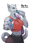 Rating: s
ID: 3382465
Date: 2022-06-09 15:19:54 -0400
Status: active
Score: 57
2021 5_fingers abs anthro bare_shoulders belly_tuft big_breasts biped black_clothing black_eyebrows black_nose bottle bottomwear breasts chest_tuft claws clothed clothing container dark_eyebrows dark_nose digital_media_(artwork) english_text engrish eyebrows felid female female_anthro finger_claws fingers fur fur_tuft grey_arms grey_body grey_claws grey_ears grey_eyes grey_face grey_fur grey_hands grey_inner_ear grey_neck grey_spots grey_tail grin holding_bottle holding_container holding_object kemono looking_at_viewer mammal markings midriff muscular muscular_anthro muscular_arms muscular_female navel offering_to_viewer pantherine portrait red_clothing shorts simple_background smile snow_leopard solo spandex spandex_shorts spots spotted_arms spotted_body spotted_face spotted_fur spotted_markings spotted_neck spotted_tail tail tail_markings teeth teteteko text three-quarter_portrait tight_bottomwear tight_clothing tight_shorts towel towel_on_shoulder tuft water water_bottle whisker_spots whiskers white_background wide_hips post #3382465