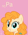 2020 4:5 absurd_res earth_pony english_text equid equine female feral freckles friendship_is_magic grin hair happy hasbro headshot_portrait hi_res horse looking_at_viewer mammal my_little_pony orange_hair parclytaxel pear_butter_(mlp) pink_background pony portrait protactinium quadruped signature simple_background smile solo tan_body teal_eyes text