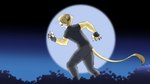 16:9 2023 4k absurd_res alternate_species anthro beastars blonde_hair capcom comic felid fizzy-dog full_moon fur furrification hair hair_over_eyes hi_res leon_kennedy lion male mammal moon night pantherine parody resident_evil solo tan_body tan_fur widescreen