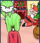 ailin_gardevoir christmas christmas_clothing christmas_headwear clothed clothing duo enrique849 fan_character gardevoir generation_3_pokemon hat headgear headwear holidays human male mammal nintendo pokemon pokemon_(species) santa_claus santa_hat