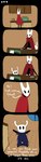 absurd_res ambiguous_gender anthro arthropod black_body clean_diaper clothed clothing comic dialogue diaper diaper_fetish digital_media_(artwork) duo english_text female hi_res hollow_knight hornet_(hollow_knight) insect long_image size_difference soiledvessels tall_image team_cherry text the_knight_(hollow_knight) vessel_(species) wearing_diaper