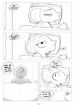 anon bed comic dialogue duo english_text female furniture generation_1_pokemon hi_res human inside lying male mammal monochrome nidoqueen nintendo on_side pillow pokemon pokemon_(species) queenie_(shoutingisfun) shoutingisfun speech_bubble text