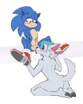 4pcsset anal anthro arctic_wolf balls_on_nose blue_body blue_fur blue_hair blush canid canine canis clothing duo eulipotyphlan footwear fur green_eyes hair hedgehog hi_res holding_leg male male/male mammal oral raaf_helder_(character) rimming sega sex sonic_the_hedgehog sonic_the_hedgehog_(film) sonic_the_hedgehog_(series) spread_legs spreading tagme wolf