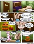 2018 anthro bed brown_body brown_fur colored comic crossgender darkmirage dialogue digital_media_(artwork) doctor domestic_cat duo english_text featureless_chest felid feline felis female fur furniture green_eyes hi_res incense mammal pillow pink_body pink_fur psychologist quetzalli_(darkmirage) redoxx smoke text vicious_kitty