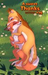 9:14 abby_(rukifox) blush canid canine comic cover cover_art cover_page cuddling dipstick_ears dipstick_tail duo ear_markings eye_scar eyes_closed facial_scar female feral fox fur grass hi_res lying male male/female mammal markings multicolored_ears on_side orange_body orange_fur plant rick_(rukifox) rukifox scar tail tail_markings