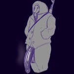 ak-47 ak_platform anthro assault_rifle balls big_balls big_penis bodily_fluids bottomless canid canine canis clothed clothing darkwood genital_fluids genitals gun hands_in_both_pockets hoodie huge_penis hyper hyper_genitalia hyper_penis jacket jojispoon44 long_penis male mammal musk musk_clouds partially_clothed penis precum pubes ranged_weapon rifle simple_background sketch solo tongue tongue_out topwear vein veiny_penis weapon wolf wolfman_(darkwood)