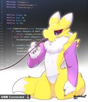 Rating: q
ID: 4546199
Date: 2024-01-20 01:55:37 -0500
Status: active
Score: 227
absurd_res anthro armwear bandai_namco black_sclera blue_eyes bunnemilk c_(programming_language) cable canid canine claws clothing digimon digimon_(species) dipstick_ears dipstick_tail ear_markings electronics english_text fur hi_res mammal markings multicolored_ears neck_tuft renamon solo tail tail_markings text thick_thighs tuft usb usb_cable visual_studio_code white_body white_fur yellow_body yellow_fur post #4546199