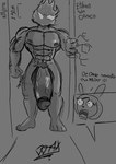 andromorph anthro artist_darkdemon74x balls big_balls big_penis darkdemon74x duo ethan(oc) fan_character female genitals hi_res human humanoid intersex male male/female mammal monochrome penis size_difference sketch solo_focus