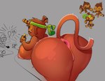 absurd_res accessory anthro anus bent_over big_breasts big_butt bloons_tower_defense breasts butt dart dart_monkey_(bloons) engineer_monkey_(bloons) female flashfigure genitals haplorhine headband hi_res mammal monkey ninja_kiwi nude primate pussy solo_focus tongue tongue_out