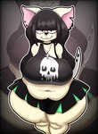 alternative_fashion anthro big_breasts bottomwear breasts canid canine canis chihuahua clothed clothing cross domestic_dog female goth hi_res knife mammal melanie_(thedeathcrow05) shirt skirt slightly_chubby solo thedeathcrow05 thick_thighs topwear toy_dog white_body