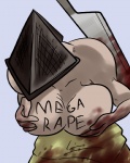 big_breasts blood bodily_fluids breasts clothed clothing crossgender female for_a_head great_knife_(silent_hill) hand_on_breast holding_breast humanoid konami mammal mega_milk meme monster monstrous_humanoid mtf_crossgender nightmare_fuel not_furry object_head pyramid_head_(silent_hill) silent_hill solo topless unknown_artist weapon