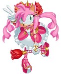 3i8akira accessory amy_rose anthro clothing dress eulipotyphlan female flower_accessory fur gloves green_eyes handwear headband hedgehog hi_res magical_girl_outfit mammal multicolored_clothing multicolored_dress pink_body pink_fur sega solo sonic_the_hedgehog_(series) spikes thin_calves two_tone_clothing two_tone_dress wand white_clothing white_gloves white_handwear