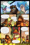 absurd_res anthro bax_(monkeydbax) bear box comic container detailed_background dialogue dude_lyena english_text facial_hair felid gift_box goatee hair haplorhine hi_res holding_object hybrid johnny_bunny karou_(thekbear) lagomorph leporid lion male male_anthro mammal monkey pantherine primate rabbit red_hair size_difference text thekinkybear url