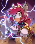 2023 4:5 amy_rose anthro cosplay crossover crossover_cosplay eulipotyphlan female fur green_eyes hammer hedgehog mammal marvel maul pink_body pink_fur ry-spirit sega solo sonic_the_hedgehog_(series) thor_(marvel) tools