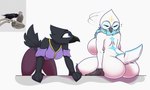 Rating: s
ID: 5598156
Date: 2025-05-25 18:56:57 -0400
Status: active
Score: 10
5:3 absurd_res anthro avian big_breasts big_butt bird black_body black_feathers blue_eyes bottomwear breasts butt carol_the_owl claws clothed clothing corvid corvus_(genus) dash_the_raven duo eyewear feather_hands feathers female female/female glasses hi_res humanoid looking_at_another looking_back looking_surprised oscine owl pants passerine question_mark raised_tail raven shocked sitting tail tail_feathers thick_thighs toe_claws twtr white_body white_feathers post #5598156