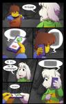 absolutedream animated animated_comic asriel_dreemurr boss_monster_(undertale) bovid caprine cellphone comic dialogue electronics english_text frisk_(undertale) human mammal papyrus_(undertale) phone smartphone soaked static text undertale undertale_(series)