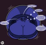 absurd_res anthro artist_name big_breasts blueberry_inflation body_inflation breasts canid canid_demon canine coleman12345 demon drenched english_text female glurgle hellhound helluva_boss hi_res huge_breasts implied_popping loona_(helluva_boss) mammal mythological_canine mythological_creature mythology solo speech_bubble spherical_inflation squish stuck_in_door text thought_bubble vault_door