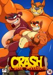 activision anthro bandicoot biceps big_muscles big_pecs bulge clothed clothing comic cover cover_art cover_page crash_bandicoot crash_bandicoot_(series) crunch_bandicoot dasyuromorph group hi_res male mammal marsupial muscular muscular_anthro muscular_male nipples one_eye_closed orange_body pecs recently_extinct_species slash876 thylacine tiny_tiger topless trio wink