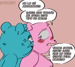 2023 achuchones_(unicorn_wars) anthro bear biped blue_body blush dialogue duo gordi_(unicorn_wars) mammal nipples pink_body pink_eyes spanish_text text translated unicorn_wars vixx137 yellow_eyes